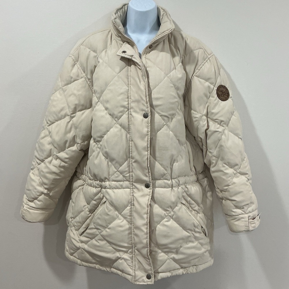 Vintage Lauren Ralph Lauren Down Puffer Jacket Womens Size Medium Ivory Gorpcore
